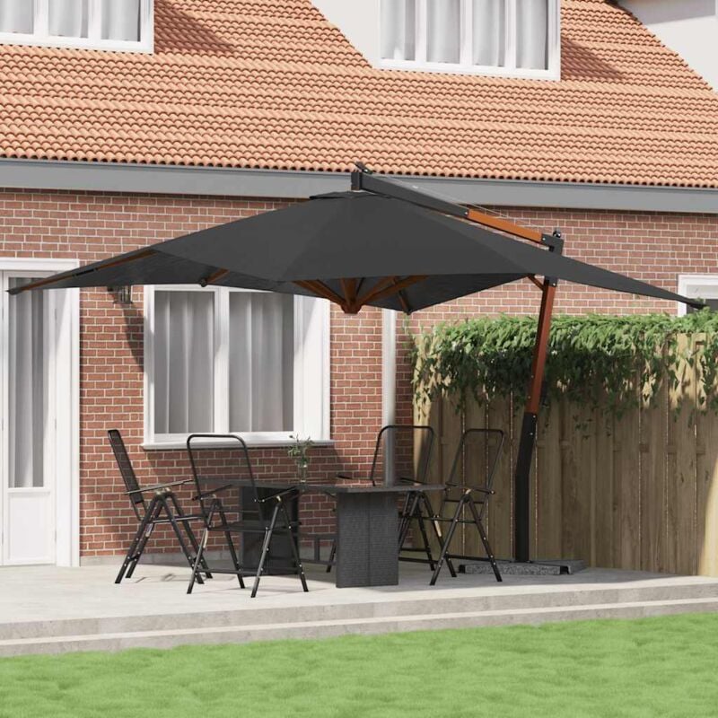 foto del prodotto vidaxl ombrellone a sbalzo con palo in legno 400x300 cm antracite