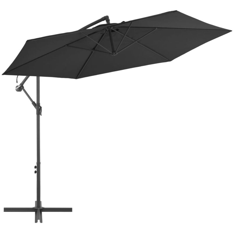 foto del prodotto vidaxl ombrellone a sbalzo palo in alluminio 300 cm nero