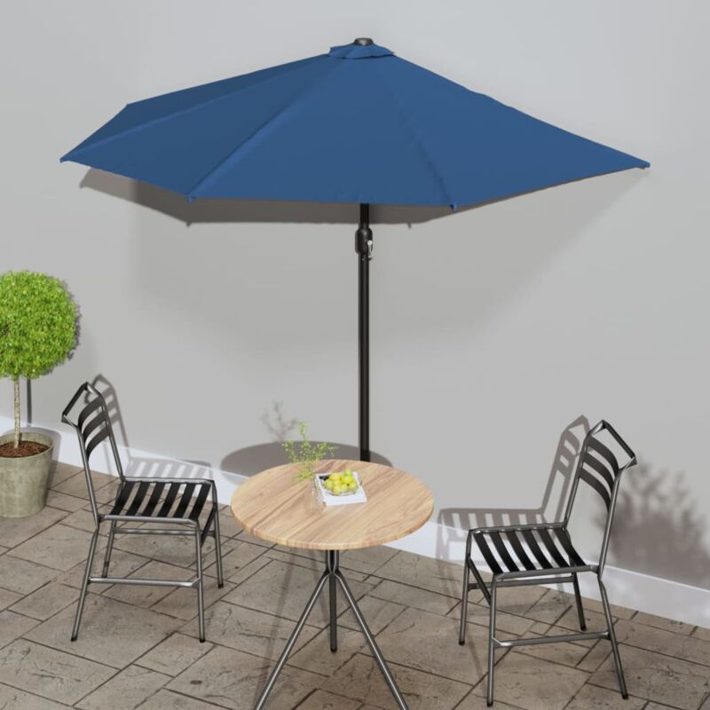 foto del prodotto vidaxl ombrellone balcone palo in alluminio blu 270x144x222 cm a met 