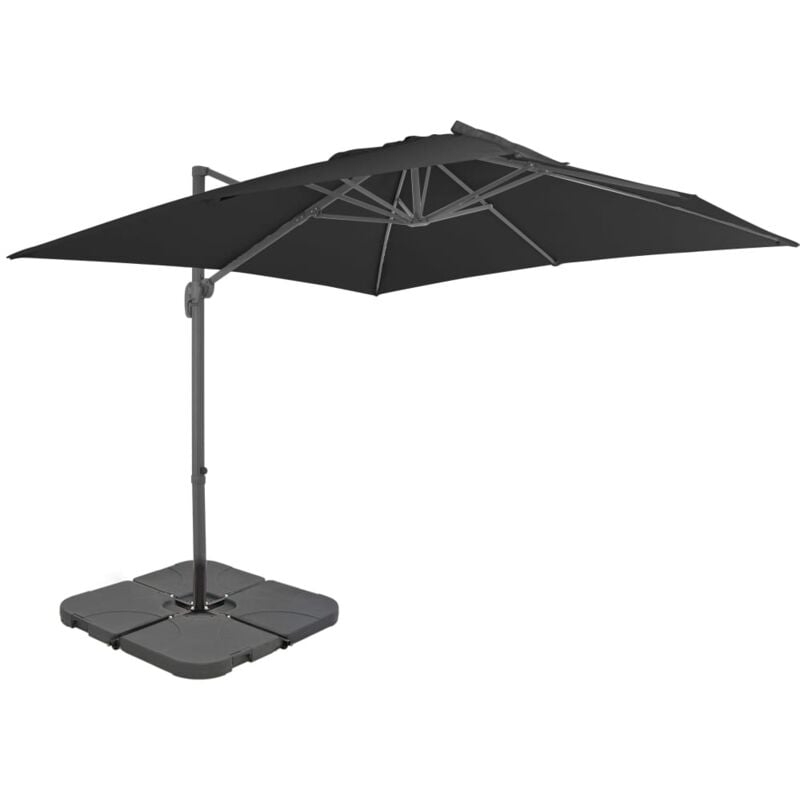 foto del prodotto vidaxl ombrellone da esterni con base portatile antracite
