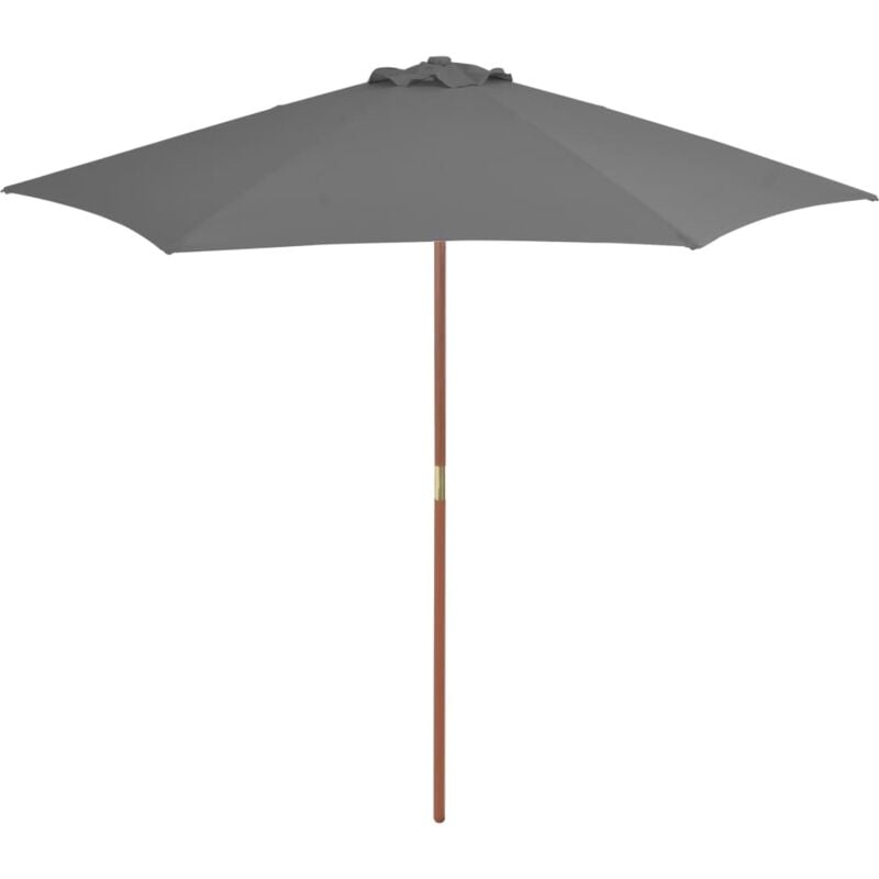 foto del prodotto vidaxl ombrellone da esterni con palo in legno 270 cm antracite