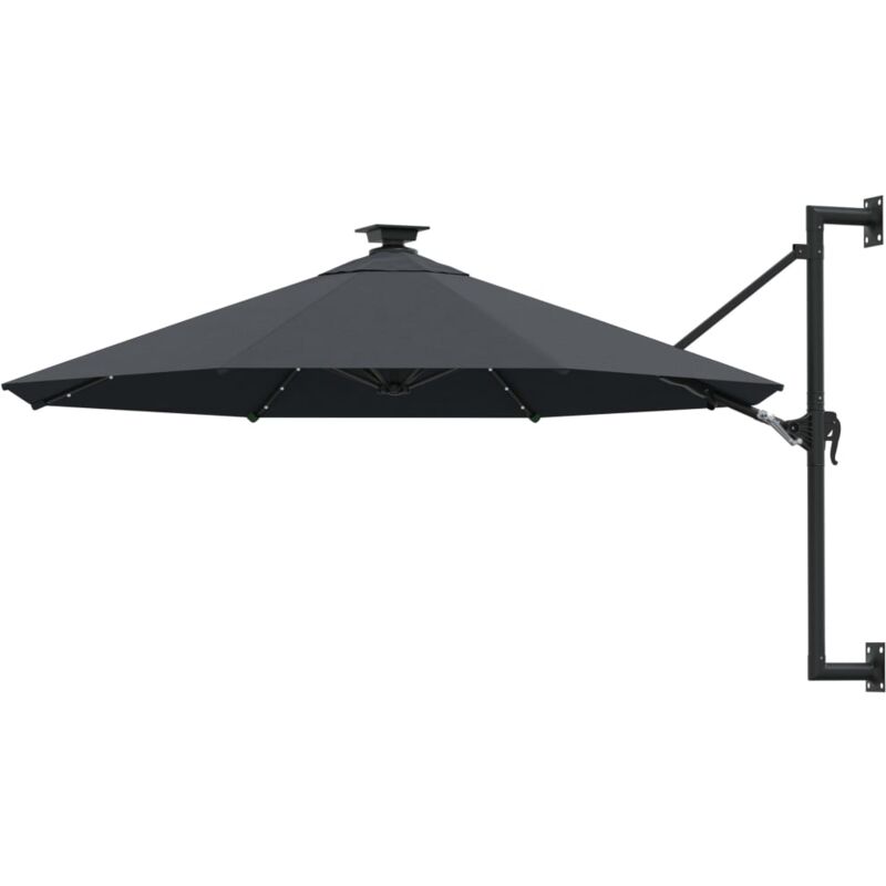 foto del prodotto vidaxl ombrellone da giardino a parete con led 300 cm antracite