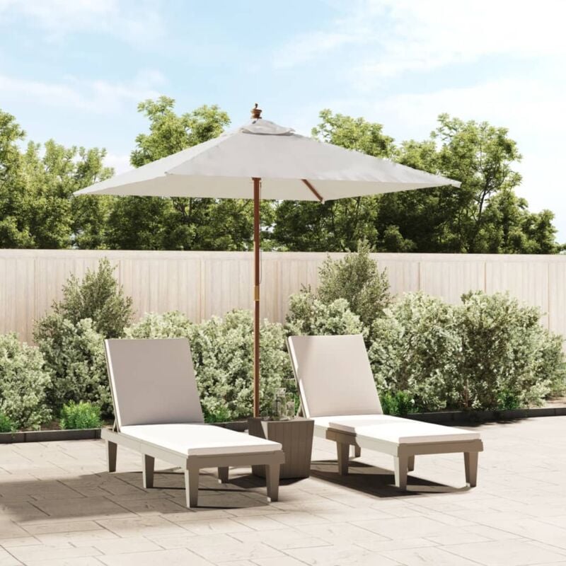 foto del prodotto vidaxl ombrellone da giardino con palo in legno sabbia 198x198x231 cm