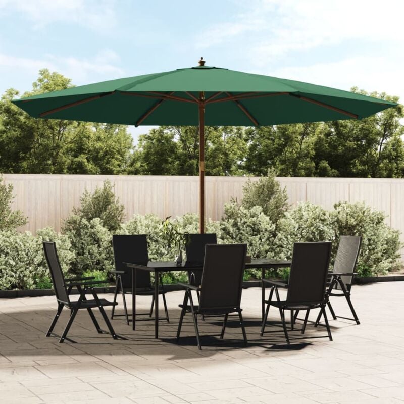foto del prodotto vidaxl ombrellone da giardino con palo in legno verde 400x273 cm