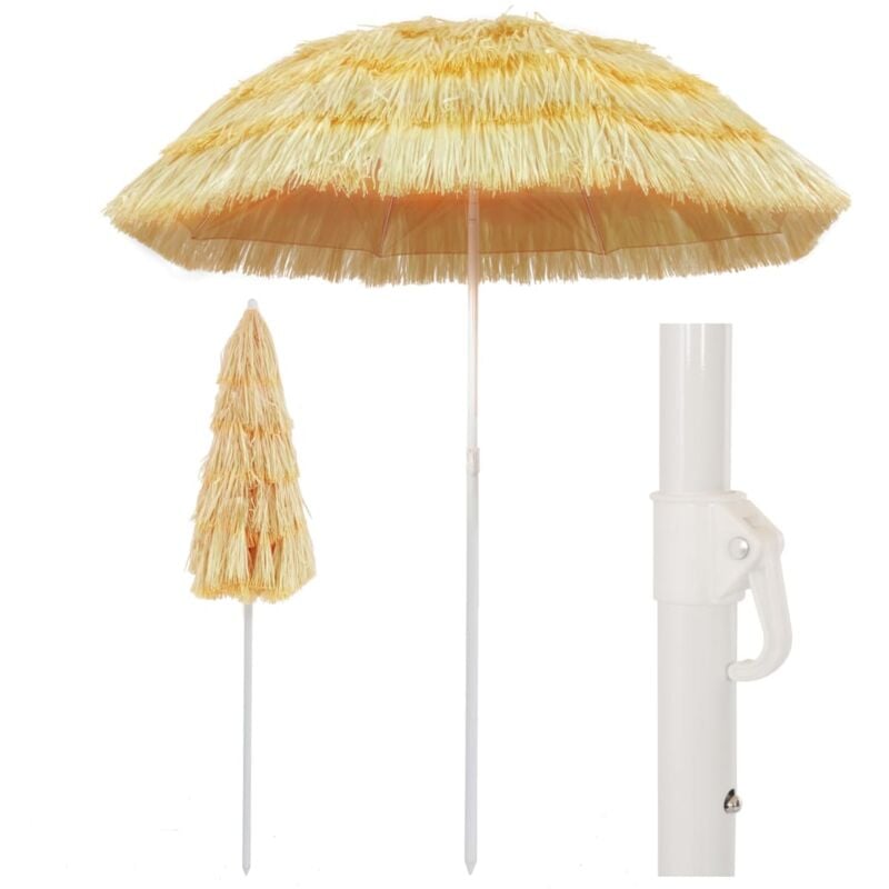 foto del prodotto vidaxl ombrellone da spiaggia naturale 180 cm in stile hawaiano