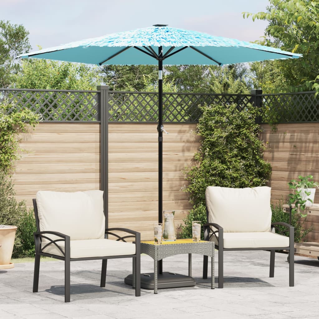 foto del prodotto vidaxl ombrellone giardino con palo in acciaio blu 223x223x213 cm