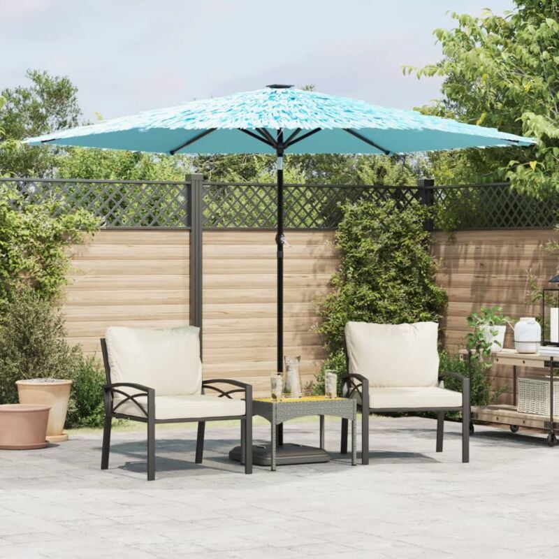 foto del prodotto vidaxl ombrellone giardino con palo in acciaio blu 288x288x225 cm