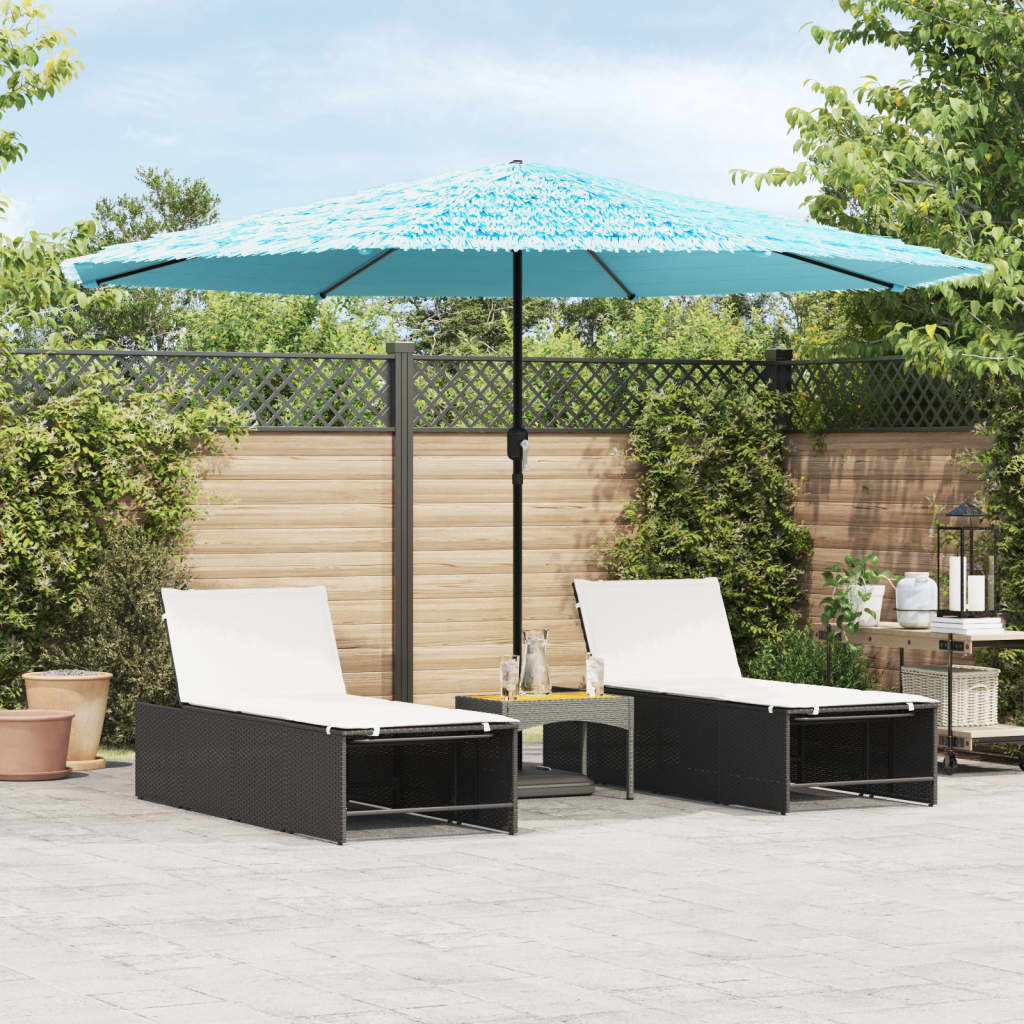 foto del prodotto vidaxl ombrellone giardino con palo in acciaio blu 388x388x248 cm