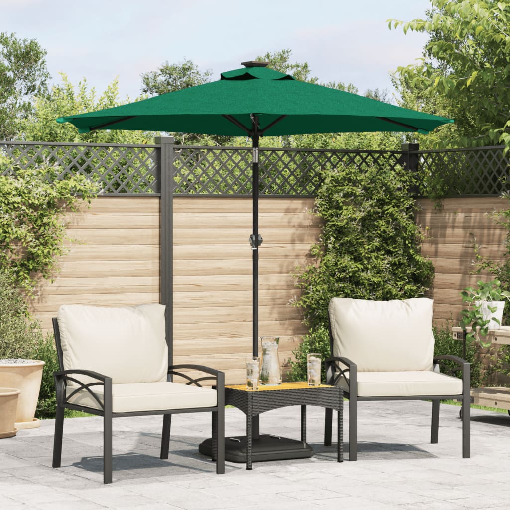 foto del prodotto vidaxl ombrellone giardino con palo in acciaio verde 225x225x212 cm