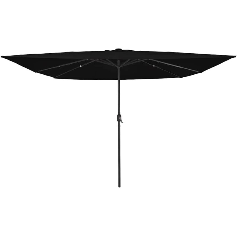 foto del prodotto vidaxl ombrellone quadrato con luci led 295 x 245 cm nero