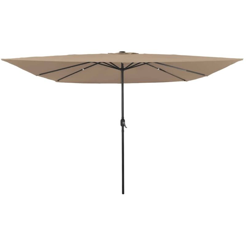 foto del prodotto vidaxl ombrellone quadrato da giardino con luci led 295x245 cm tortora