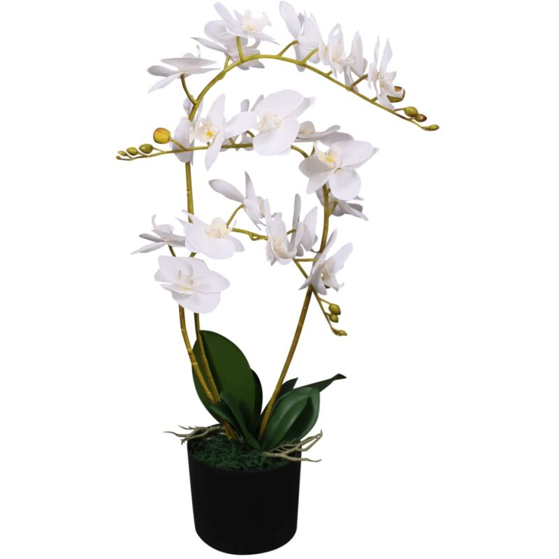 foto del prodotto vidaxl orchidea artificiale con vaso 65 cm bianca