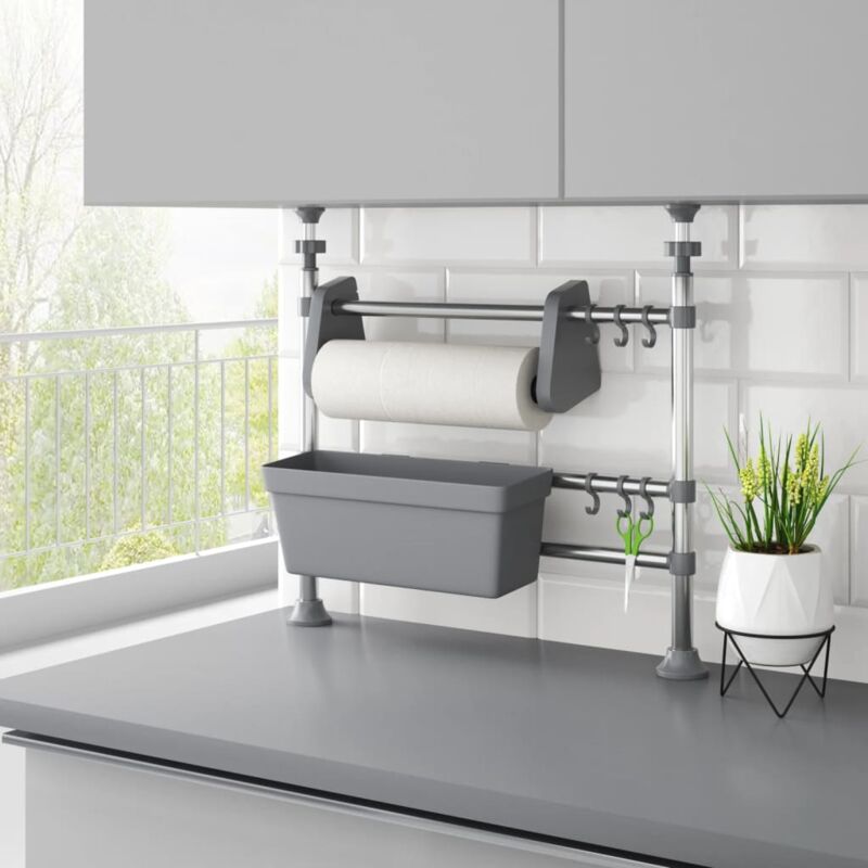 foto del prodotto vidaxl organizer da cucina regolabile in alluminio