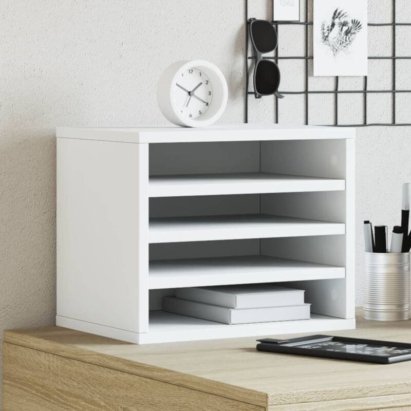 foto del prodotto vidaxl organizer per la scrivania bianco 36x26x29,5 cm in multistrato