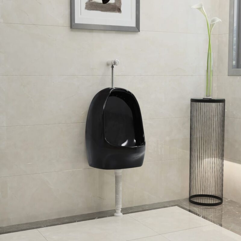 foto del prodotto vidaxl orinatoio sospeso con sciacquone in ceramica classico vari colori modelli nero classico