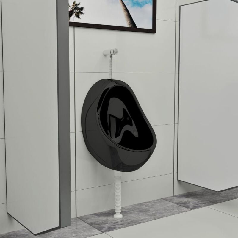 foto del prodotto vidaxl orinatoio sospeso con sciacquone in ceramica vari colori modelli nero a uovo