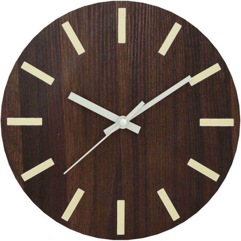 foto del prodotto vidaxl orologio a parete con ore e lancette luminose marrone 30 cm