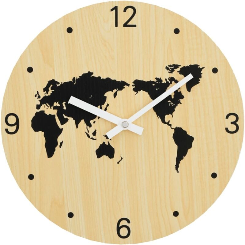 foto del prodotto vidaxl - orologio a parete giallo e nero 30 cm in legno multistrato