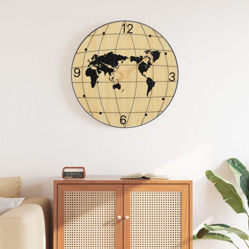 foto del prodotto vidaxl orologio a parete giallo e nero 50 cm in legno multistrato