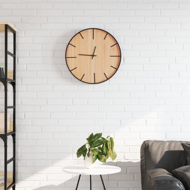 foto del prodotto vidaxl orologio a parete marrone 39 cm in ferro e legno multistrato
