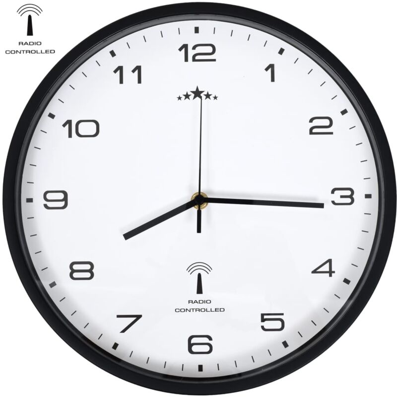 foto del prodotto vidaxl orologio a parete radiocontrollato al quarzo 31cm bianco e nero