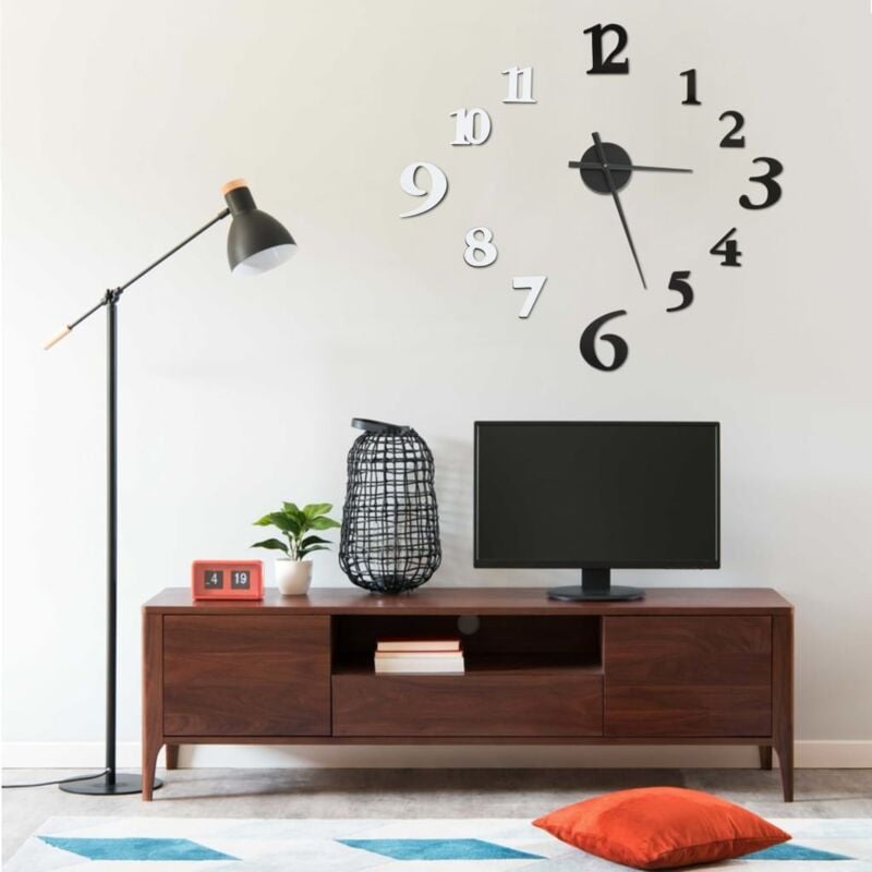 foto del prodotto vidaxl orologio da parete 3d design moderno nero e bianco 100 cm xxl