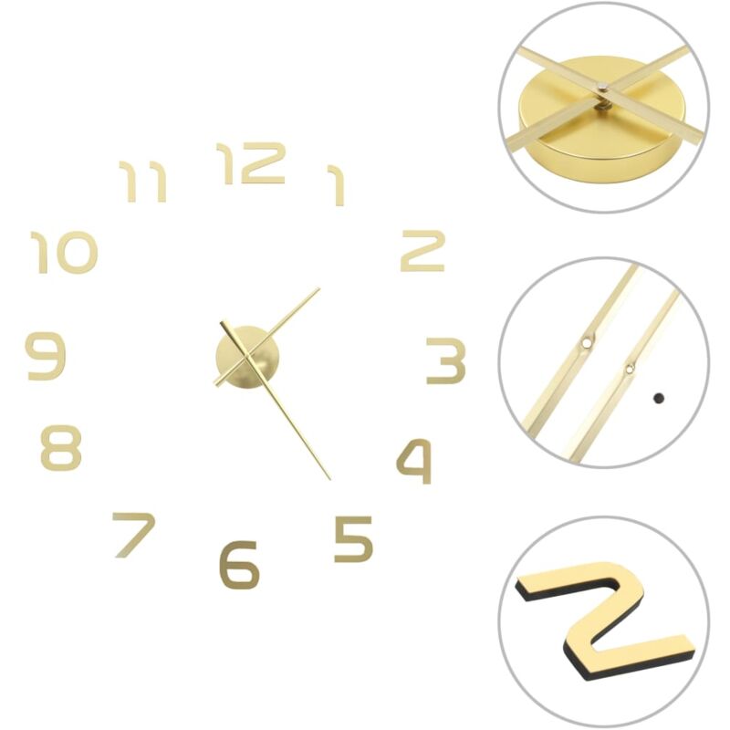 foto del prodotto vidaxl orologio da parete 3d in stile moderno 100 cm xxl orologio salotto elegante vari colori colore oro
