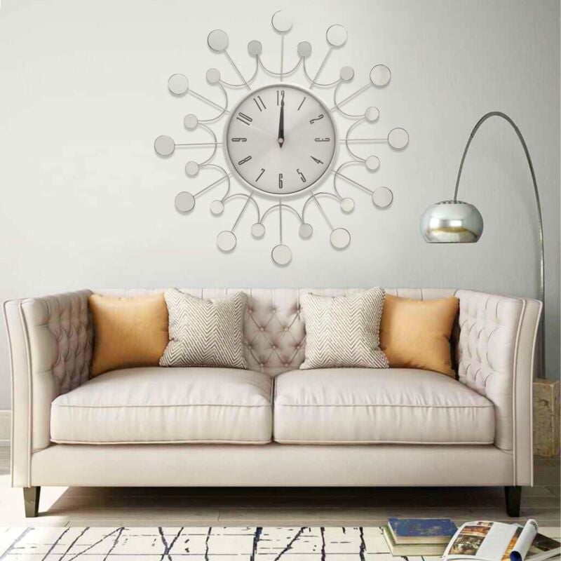 foto del prodotto vidaxl orologio da parete argento 40 cm in metallo