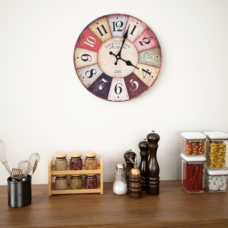 foto del prodotto vidaxl orologio da parete design vintage retr in mdf vari modelli modelli multicolore