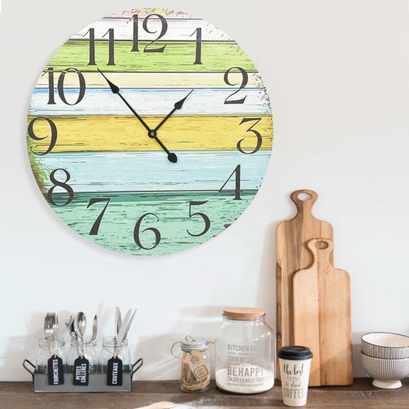 foto del prodotto vidaxl orologio da parete multicolore 60 cm in mdf