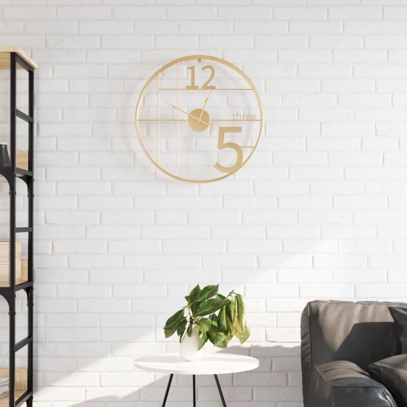 foto del prodotto vidaxl orologio da parete oro ø50 cm in ferro