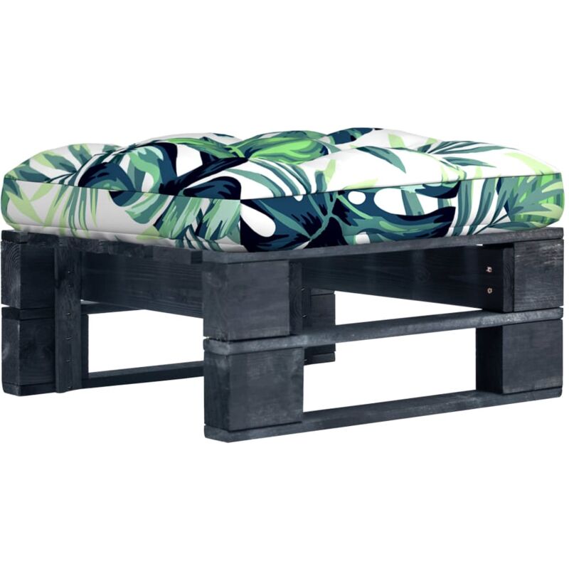 foto del prodotto vidaxl ottomana da giardino pallet in legno di pino impregnato nero