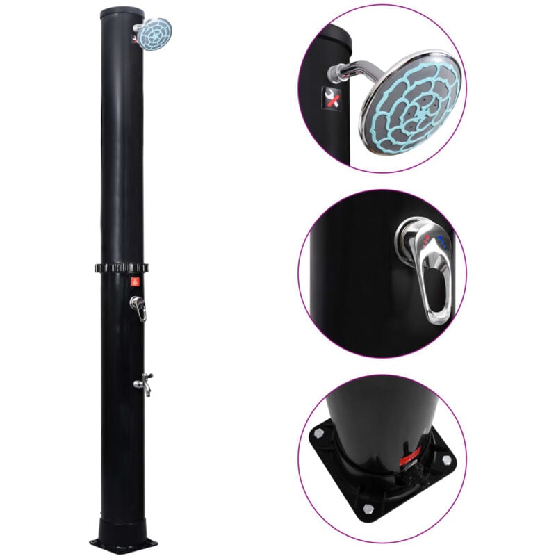 foto del prodotto vidaxl outdoor doccia solare da giardino con soffione e rubinetto 40 l