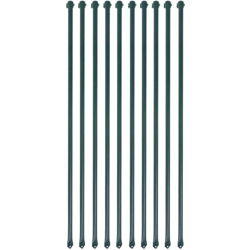 foto del prodotto vidaxl pali da giardino da per recinzione set 10 pz in metallo 1 m di altezza verde