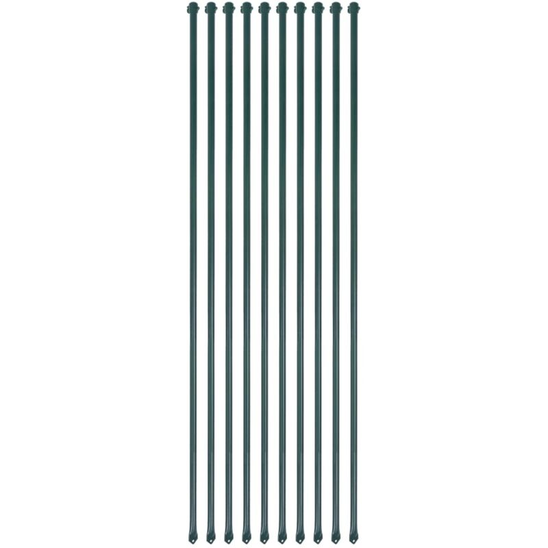 foto del prodotto vidaxl pali da giardino per recinzione set 10 pz in metallo 1,5 m verde
