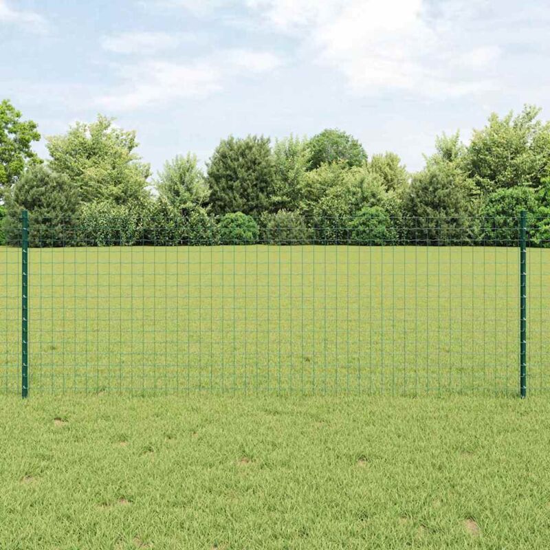 foto del prodotto vidaxl pali recinzione 5 pcs canale u verde 80 cm acciaio