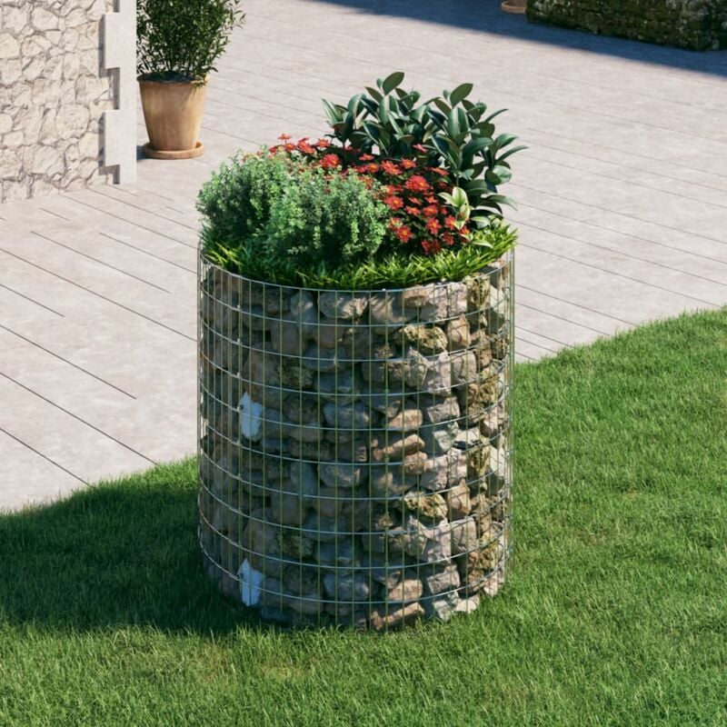foto del prodotto vidaxl palo gabbione circolare in acciaio zincato 100x100 cm