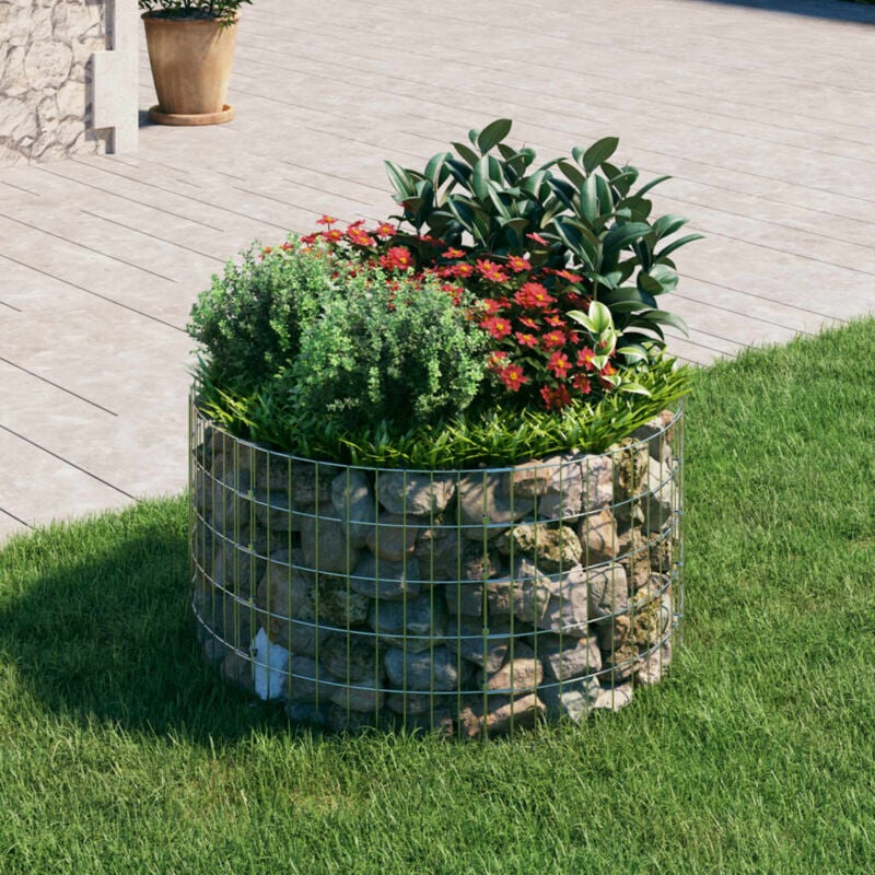 foto del prodotto vidaxl palo gabbione circolare in acciaio zincato 100x50 cm