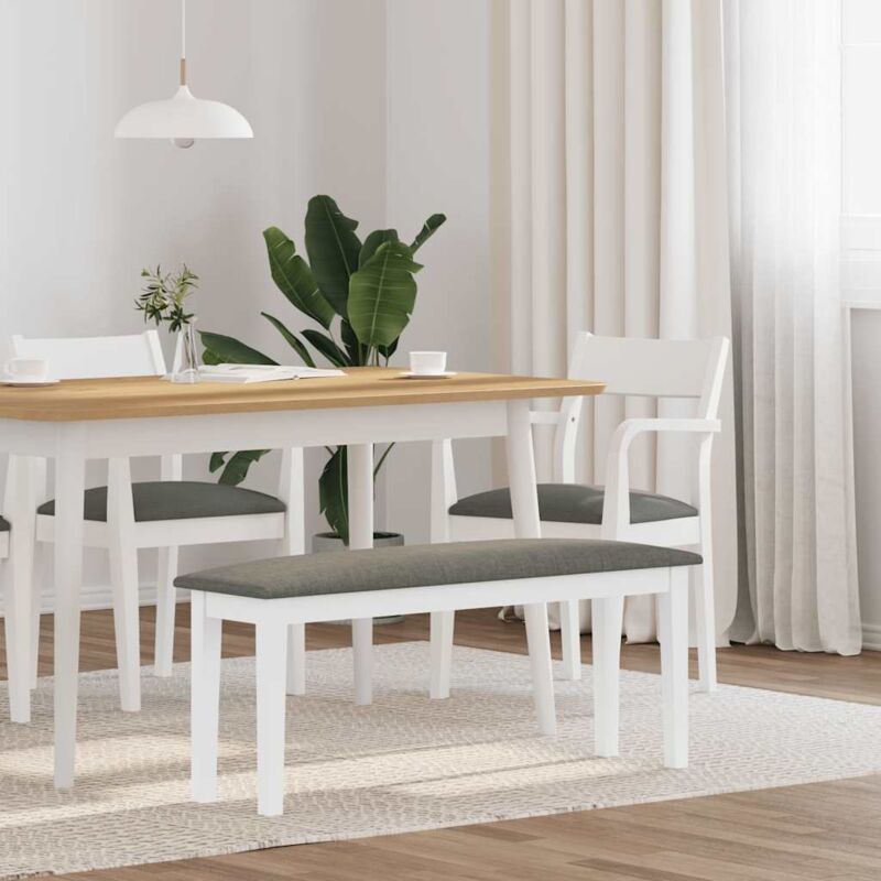 foto del prodotto vidaxl panca 110 cm bianco in legno massello di hevea