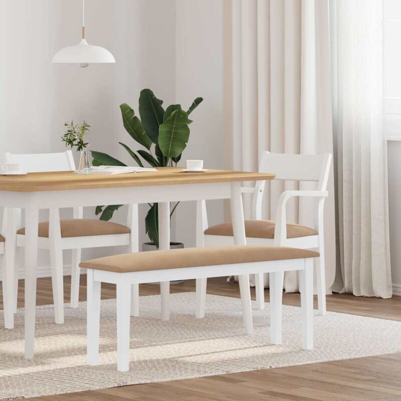 foto del prodotto vidaxl panca 110 cm bianco in legno massello di hevea