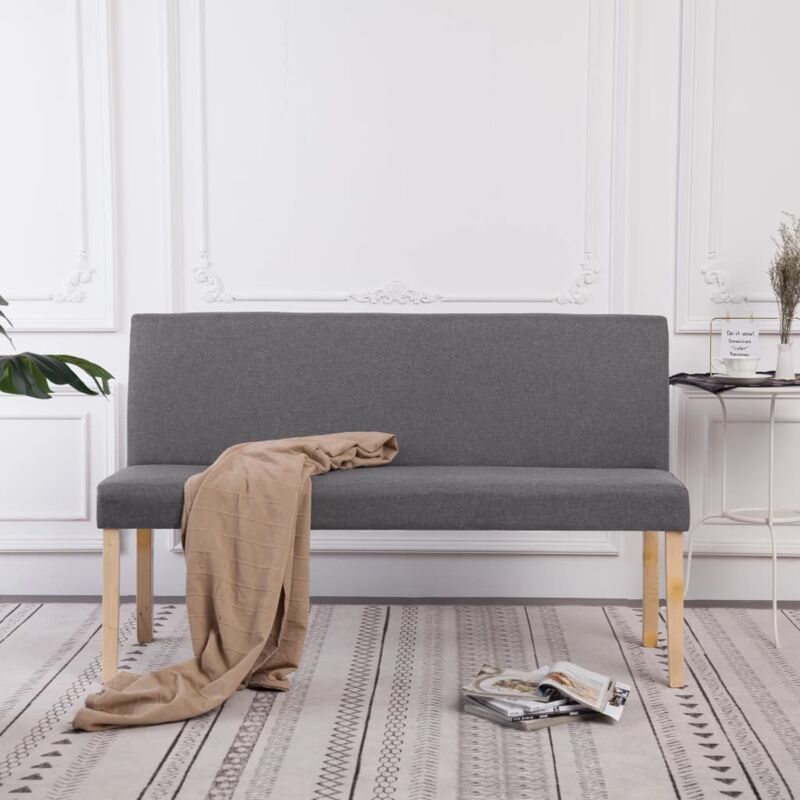 foto del prodotto vidaxl panca 139,5 cm grigio chiaro in poliestere