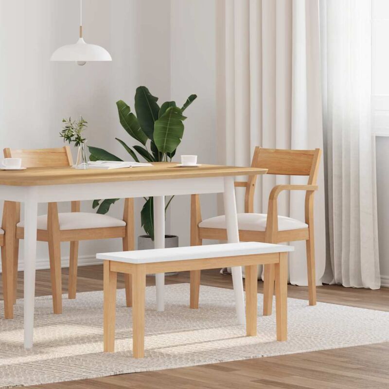 foto del prodotto vidaxl panca 90 cm bianco in legno massello di hevea