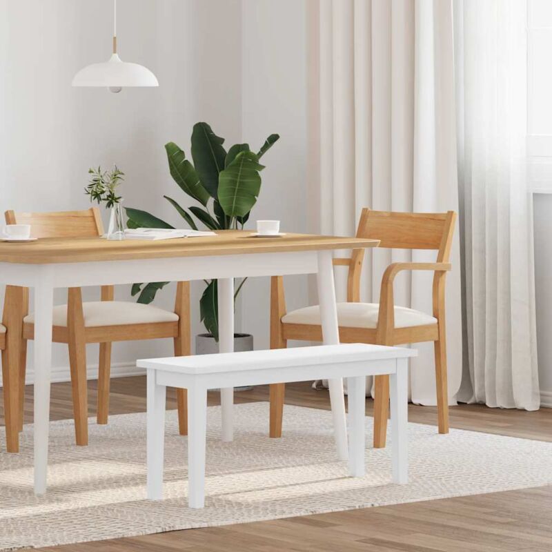 foto del prodotto vidaxl panca 90 cm bianco in legno massello di hevea