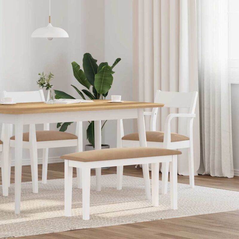 foto del prodotto vidaxl panca 90 cm bianco in legno massello di hevea