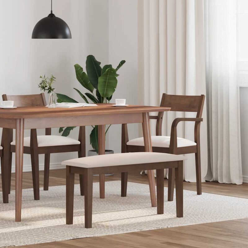 foto del prodotto vidaxl panca 90 cm marrone in legno massello di hevea