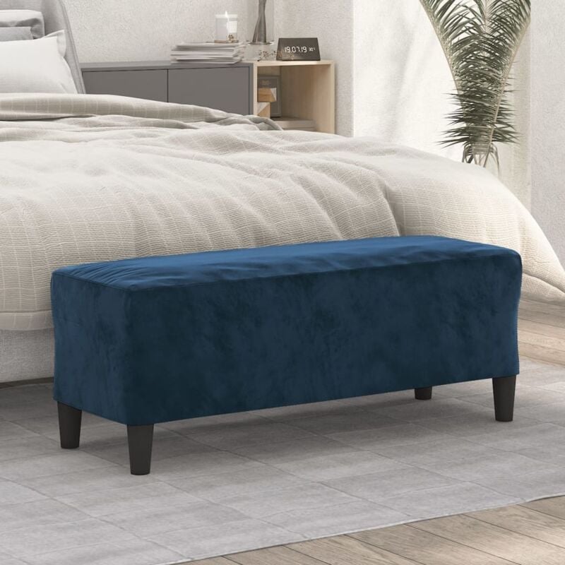 foto del prodotto vidaxl panca blu 100x35x41 cm in velluto