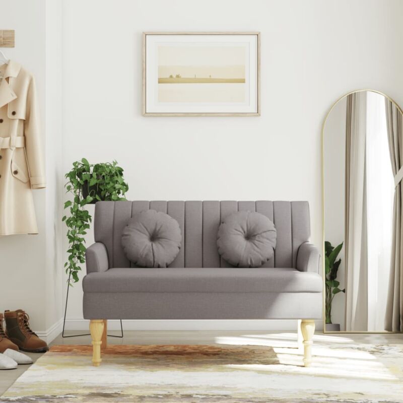 foto del prodotto vidaxl panca con cuscini tortora 113x64,5x75,5 cm in tessuto