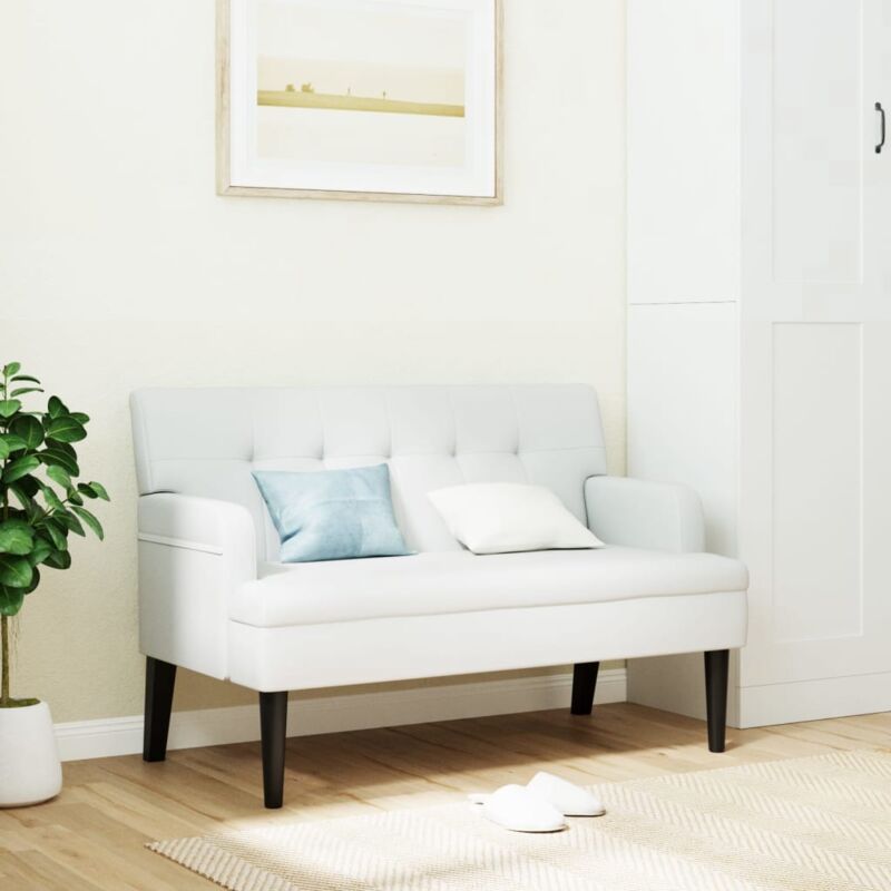 foto del prodotto vidaxl panca con schienale bianca 112x65,5x75 cm in similpelle