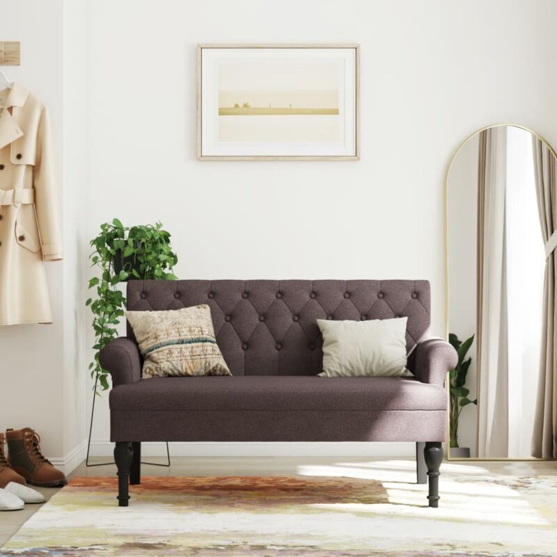 foto del prodotto vidaxl panca con schienale marrone scuro 120x62x75,5 cm in tessuto