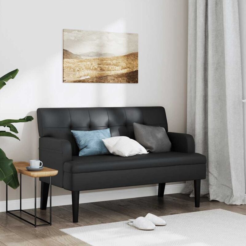 foto del prodotto vidaxl panca con schienale nera 112x65,5x75 cm in similpelle